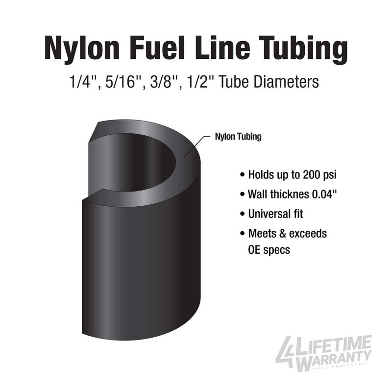 4LIFETIMELINES Nylon Fuel Repair Tubing Coil, 1/2 x 25 ft - Image 2